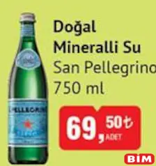 SAN PELLEGRİNO DOĞAL MİNERALLİ SU 750 ML fiyat ve kampanya bilgisi